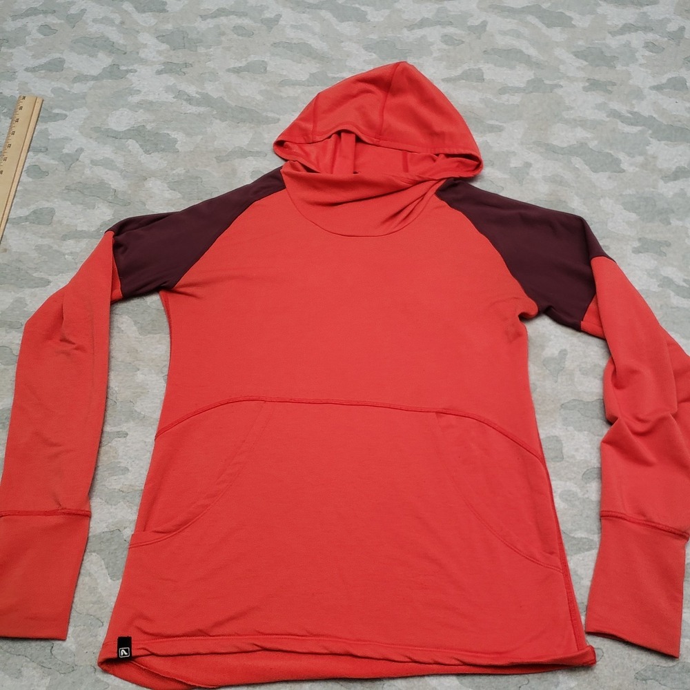 Flylo Shirt Mens Medium Red Long Sleeve Outdoors Performance Hooded Lightweight
